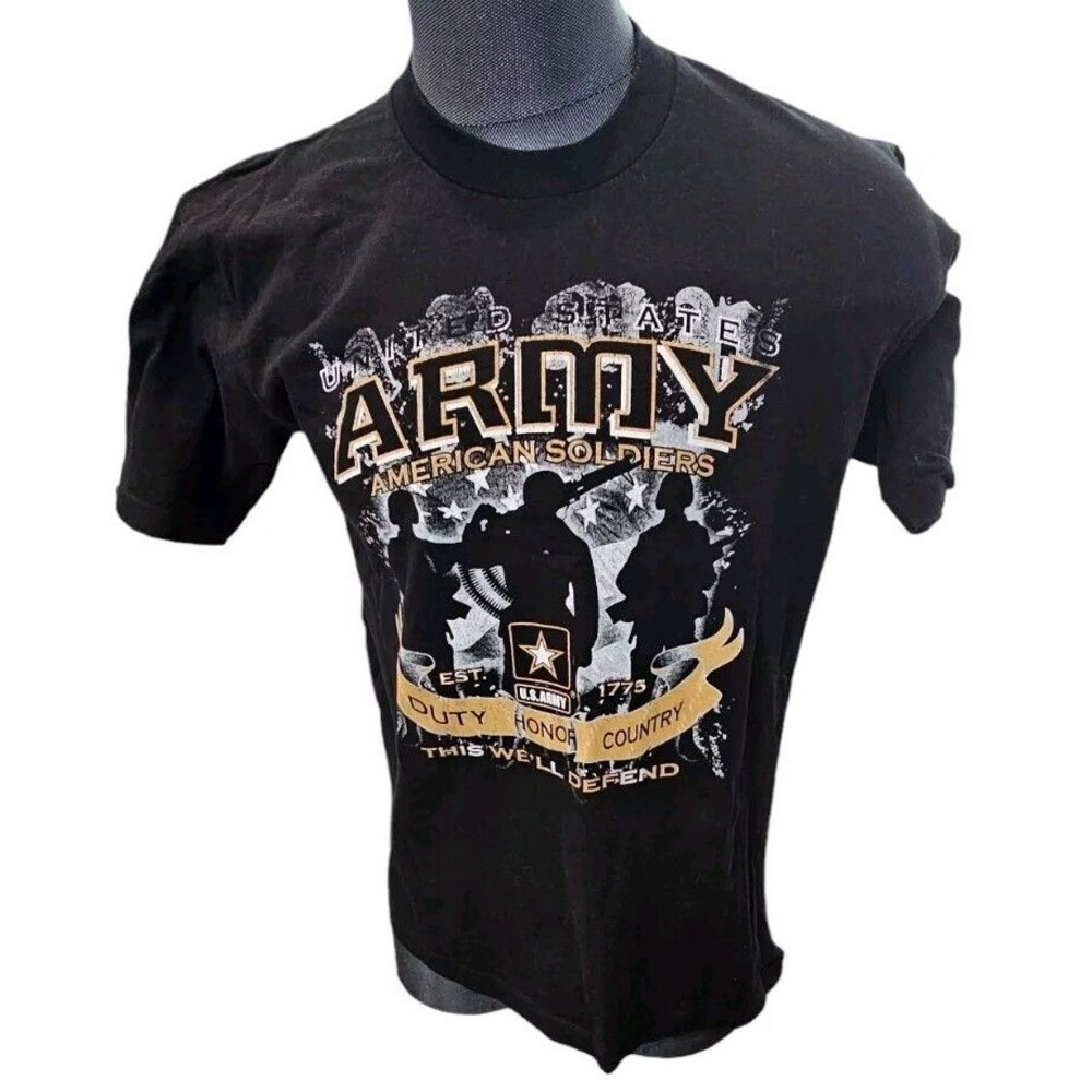 US Army American Soldiers T-Shirt United States of America Military Large Black